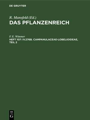 cover image of IV.276b. Campanulaceae-Lobelioideae, Teil 2